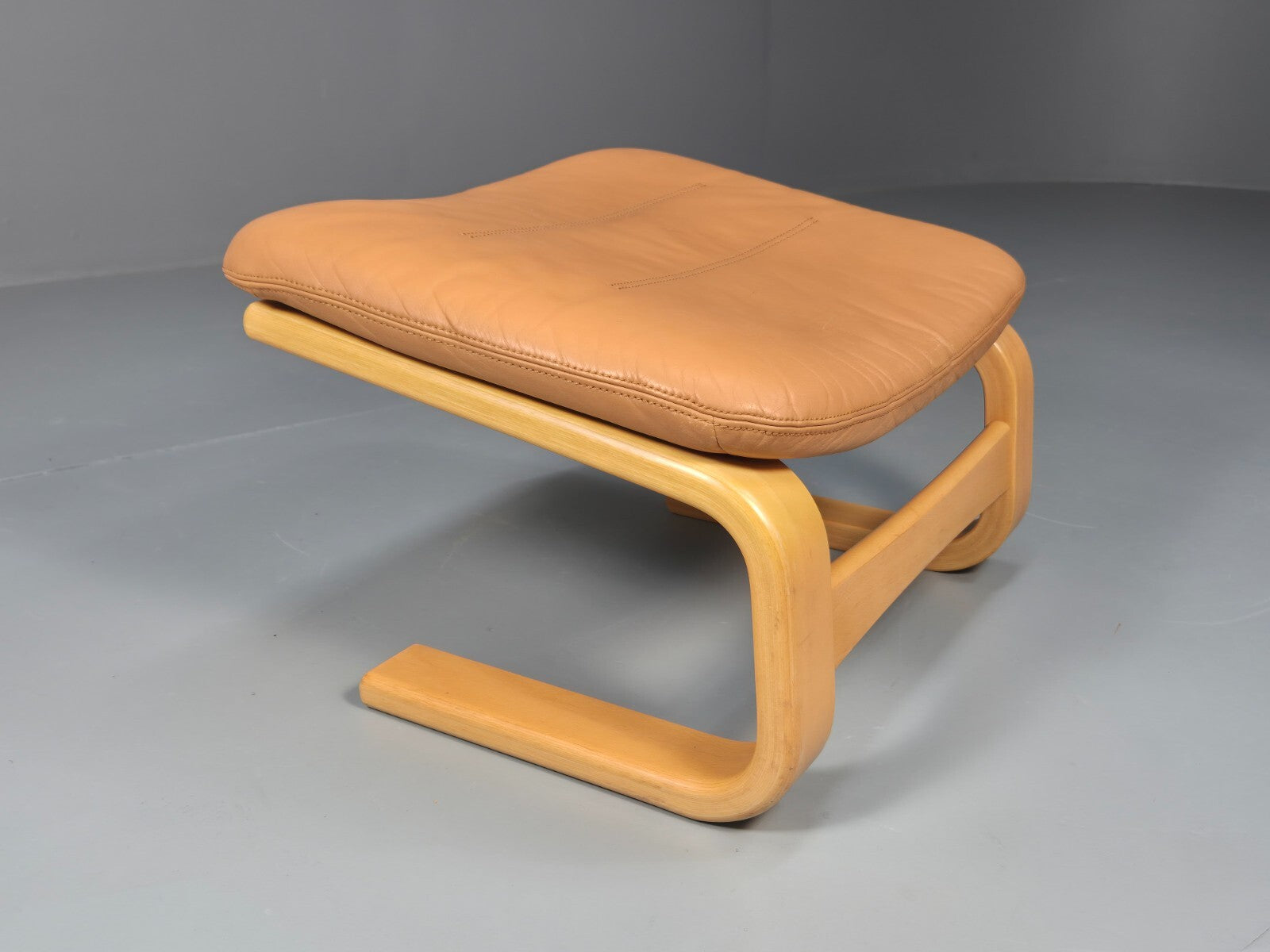 Vintage Danish Skippers Apollo Range Footstool Tan Leather Retro EB9783 MFOO - UKDK FURNITURE