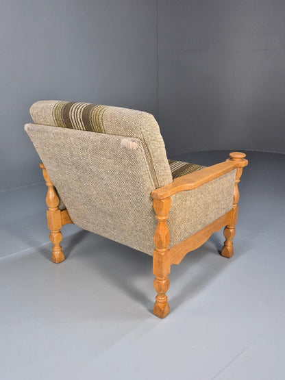 Vintage Danish Kjaernulf Style Oak and Wool Lounge Chair 1970s EB9714 MNOR - UKDK FURNITURE