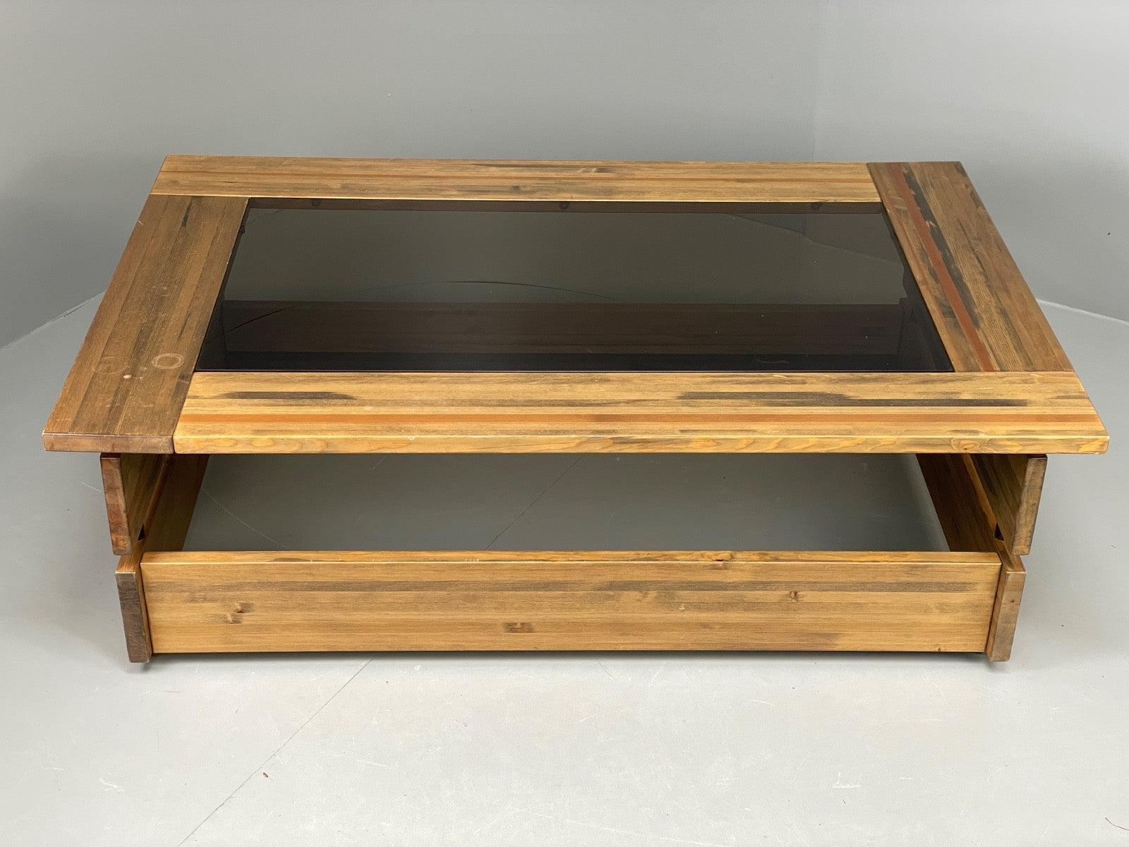 Vintage 1970s Coffee Table Pine & Glass By Hameen Kalustaja Finland EB11176 MWOO2