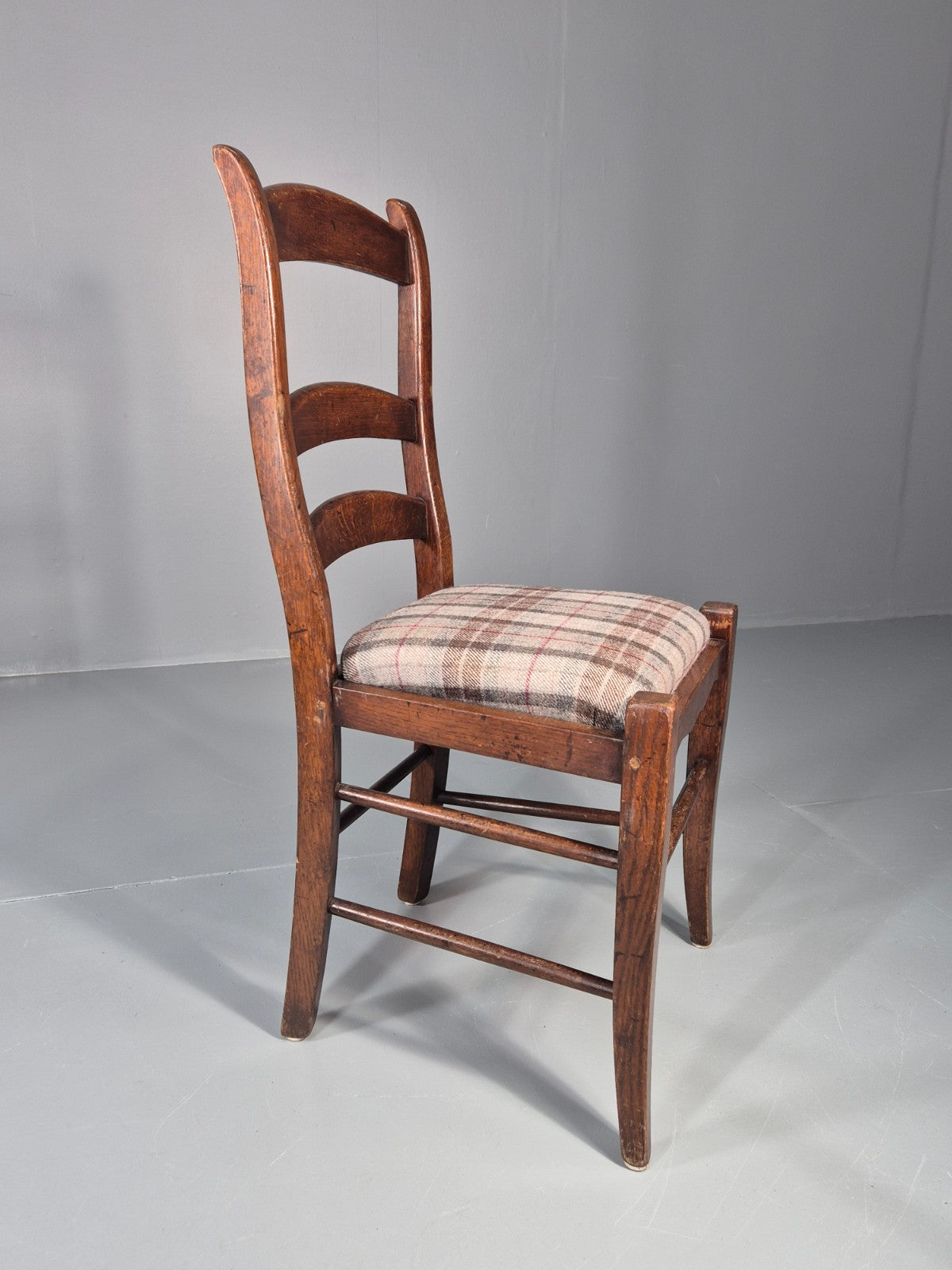 5 Hardwood Dining Chairs Modern Shaker Style Tartan Seats  EB11173 VDIN8