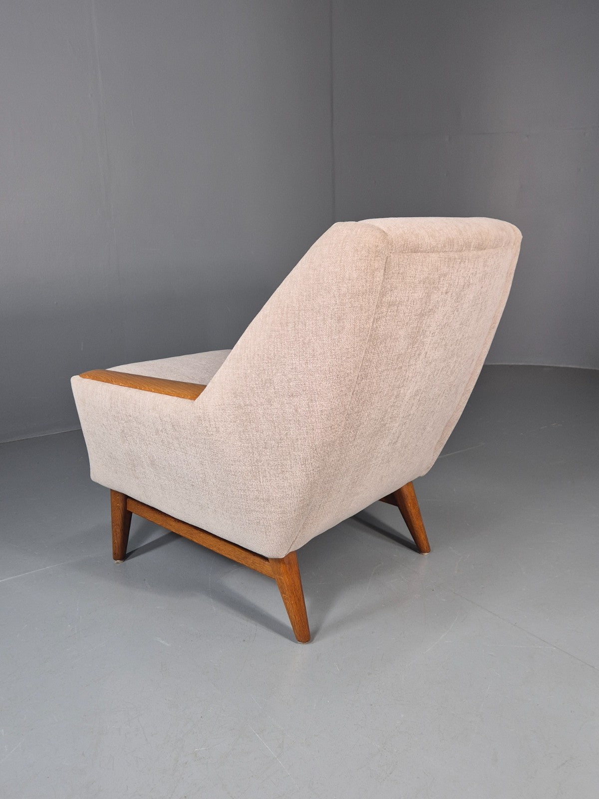 Vintage Danish Mid Century Lounge Chair Teak Frame New Upholstery EB11777 MNOR13