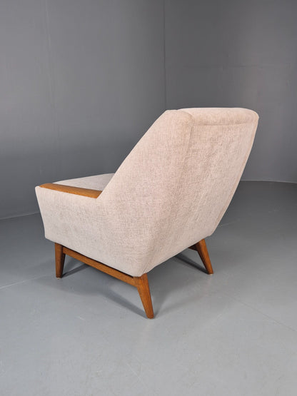 Vintage Danish Mid Century Lounge Chair Teak Frame New Upholstery EB11777 MNOR13