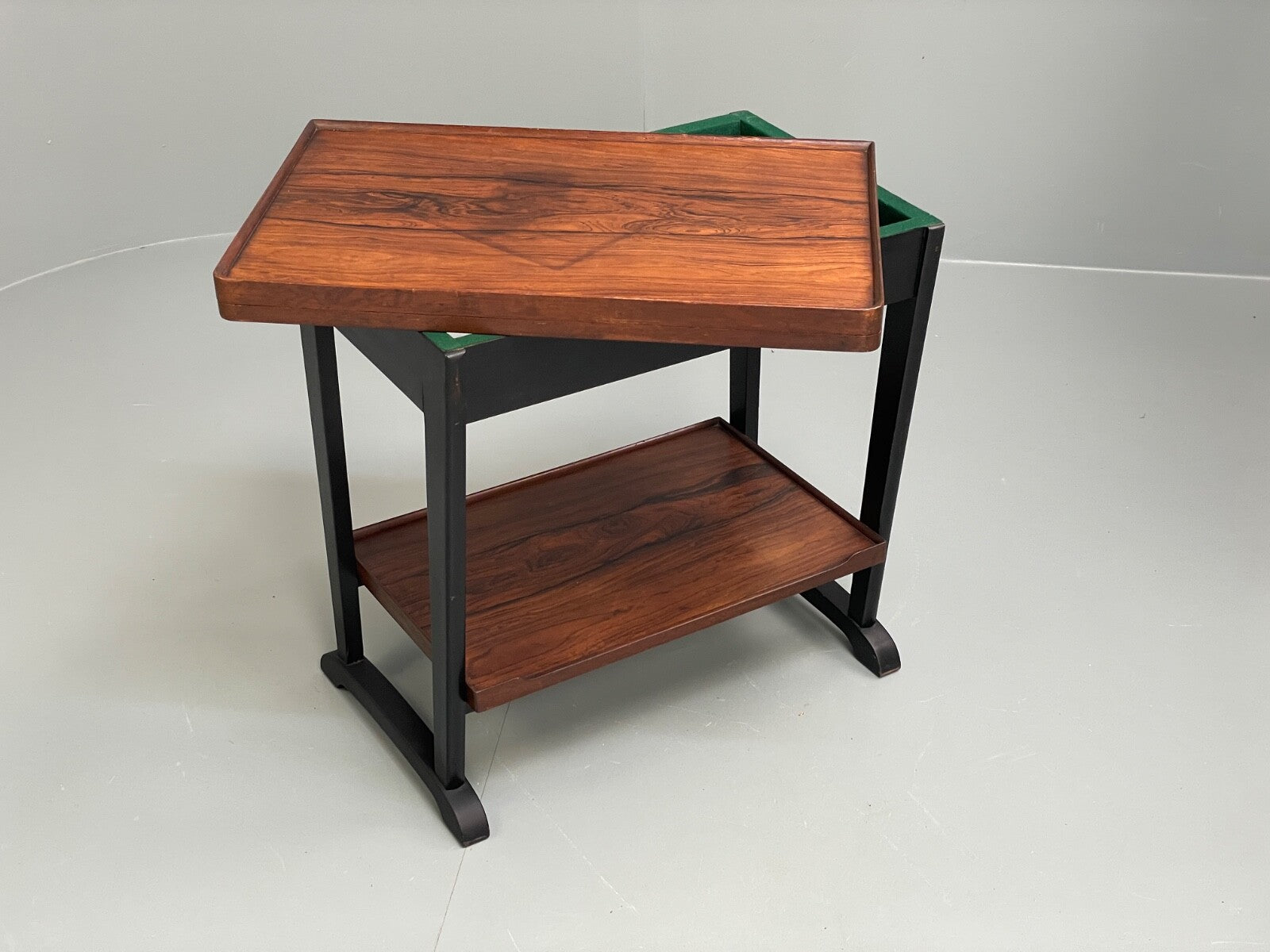 Vintage Danish Card Table Extending Top Felt Lined Mid Century 1960s EB9756 MWOO - UKDK FURNITURE