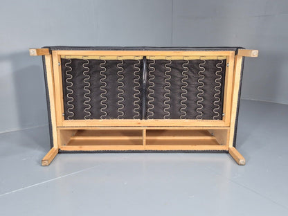 Vintage Danish 2 Seat Sofa Black Leather Mogensen Style Retro MCM EB8614 M2SS - UKDK FURNITURE