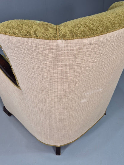 Vintage Danish Lounge Chairs Green and Cream Shell Back 1940s Deco EB7658 VCLO - UKDK FURNITURE