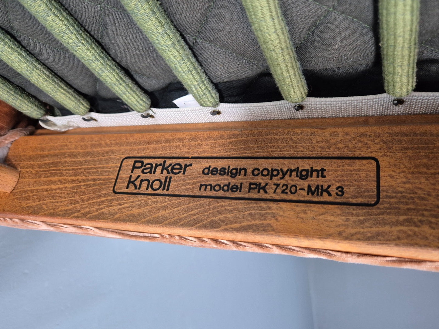 Parker Knoll Wingback Two Seater Settee Peach Velour 1960s Retro EB10654 V2SS9