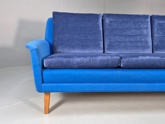 Vintage Folke Ohlsen 3 Seat Sofa Blue New Cushions 1960s Dux Sweden EB9363 M3SS - UKDK FURNITURE