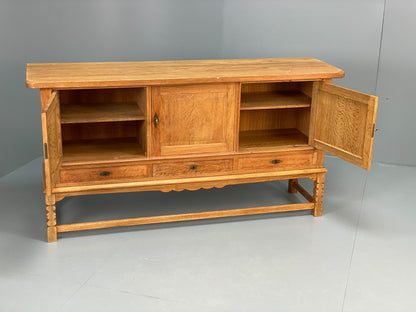 Vintage Solid Oak Sideboard - Henning Kjaernulf Style Danish 1970s EB10826 MWOO10
