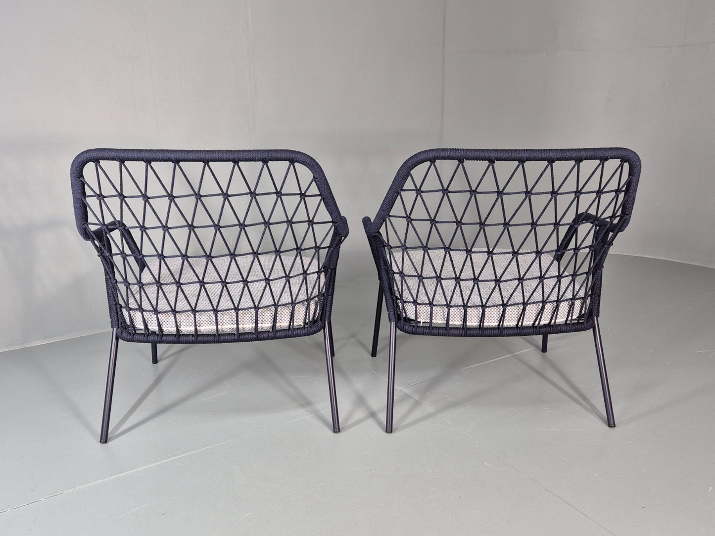 2 Pedrali Panarea 3679 Chairs Blue and Grey Modern Design EB11429 MNOR13