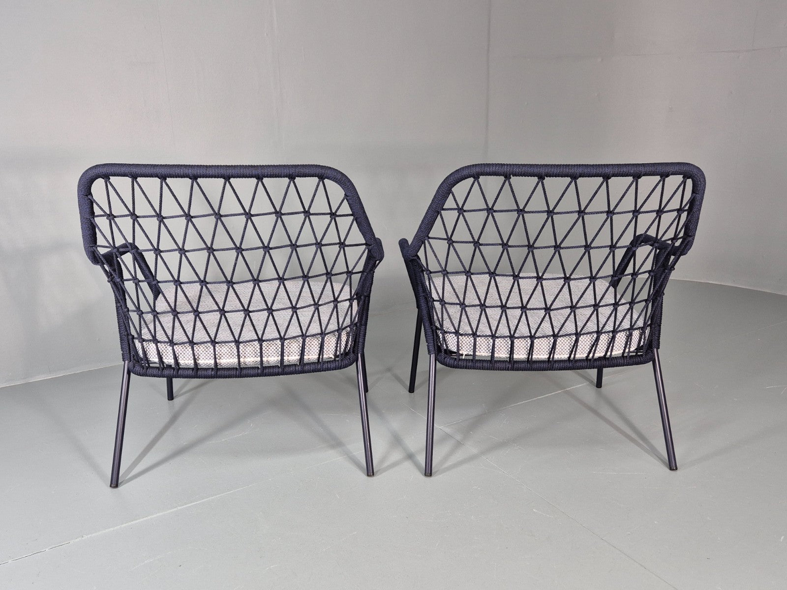 2 Pedrali Panarea 3679 Chairs Blue and Grey Modern Design EB11429 MNOR13