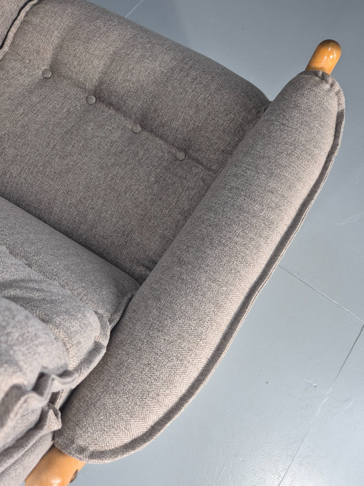 Vintage Lounge Chair Mid Century Danish Beech Frame New Upholstery EB11314 MNOR14