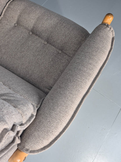Vintage Lounge Chair Mid Century Danish Beech Frame New Upholstery EB11314 MNOR14