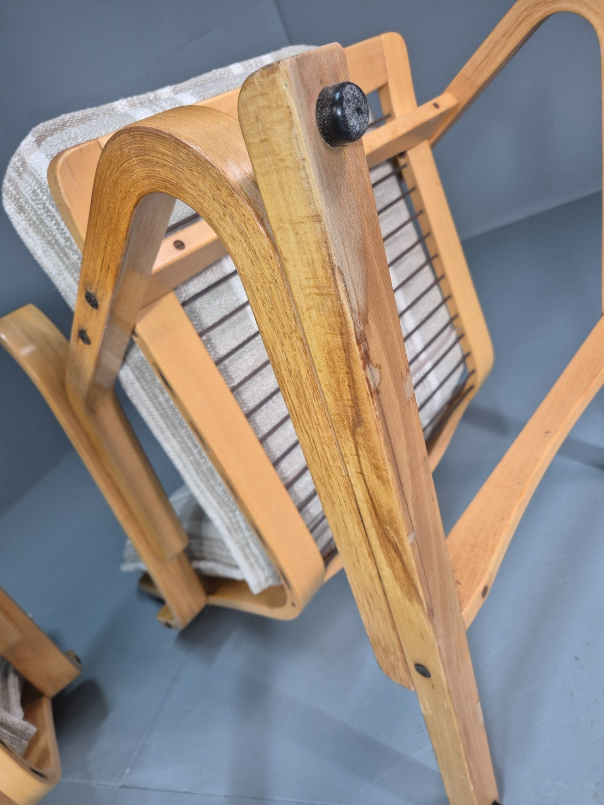 2 Mid Century Lounge Chairs New Upholstery Bentwood Vintage Danish EB10317 MBEN15