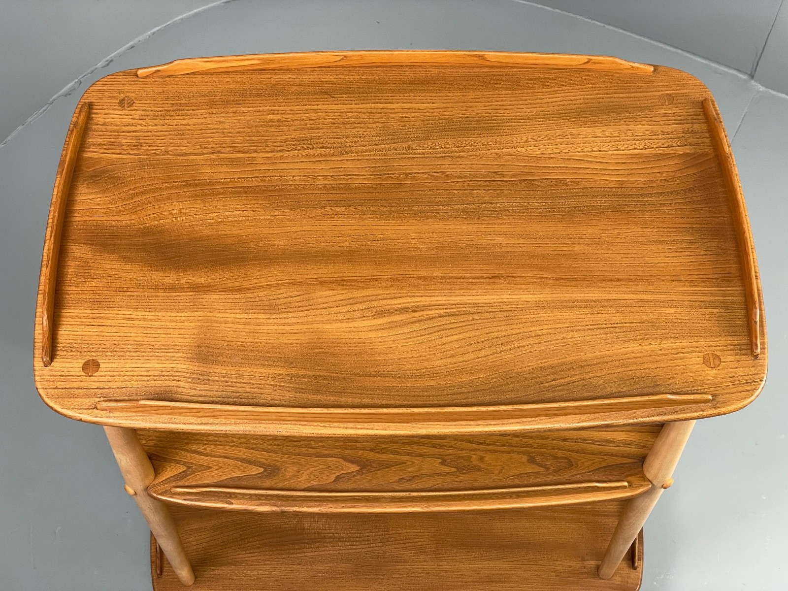 Vintage Ercol Serving Trolley Elm & Beech Mid Tone On Castors Solid EB11055 MWOO8