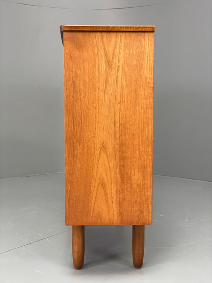 Vintage 1960s Glazed Bookcase Cabinet Teak Shelving Cupboard EB11808 MWOO14