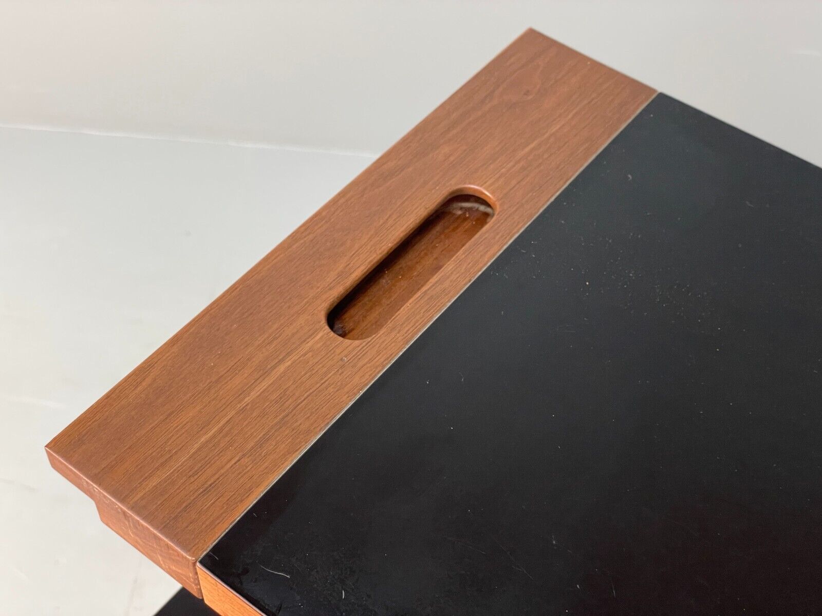 Vintage Danish Teak Coffee Table Extending Storage Black Melamine EB8710 MWOO - UKDK FURNITURE