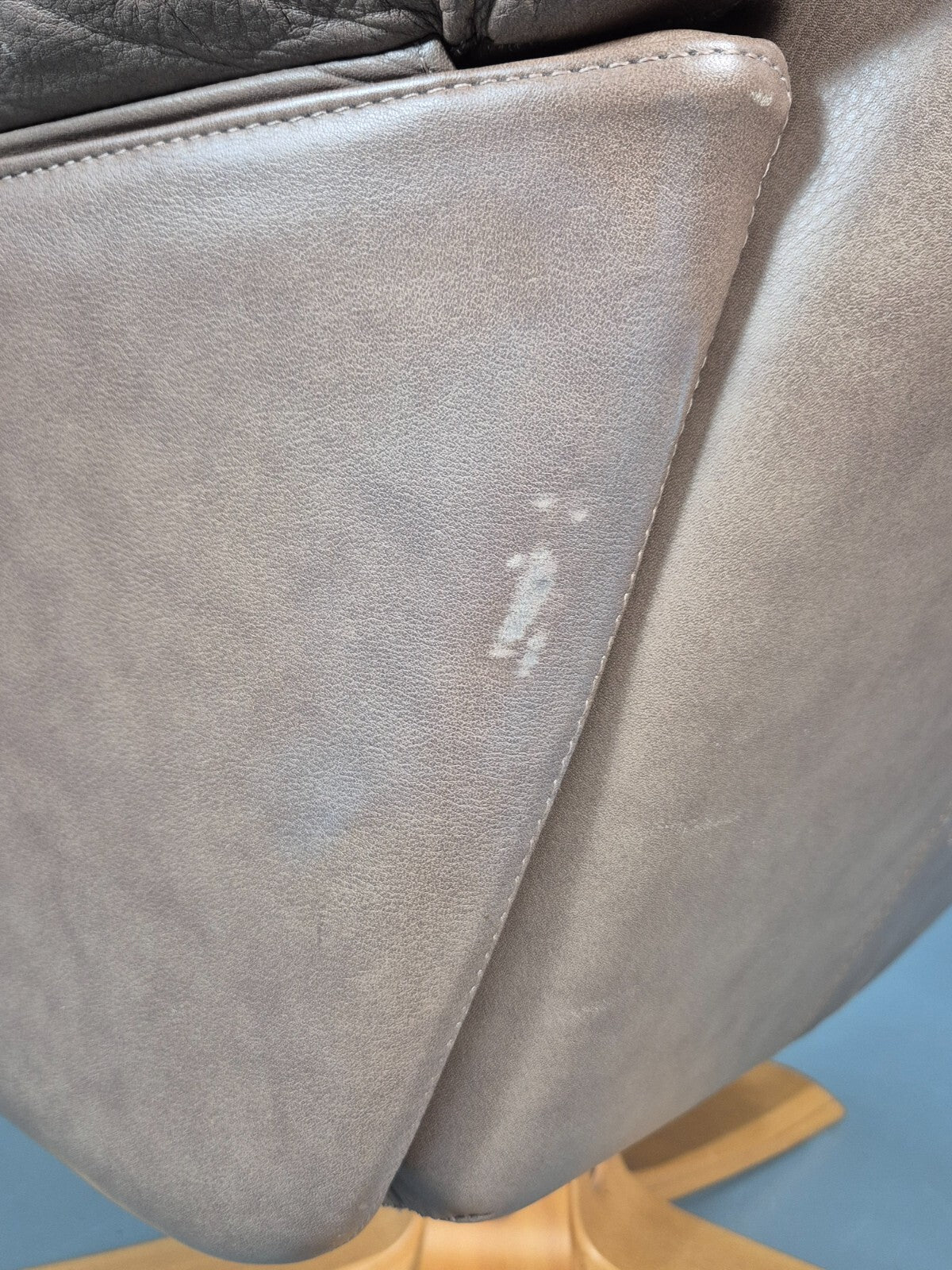 Vintage Danish Swivel and Recline Lounge Chair Beige Leather 1980s EB8889 MSWI - UKDK FURNITURE