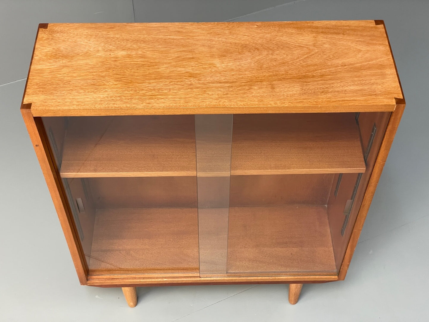 Vintage Teak Glazed Bookcase By Criterion 1960s Mid Century EB9818 MWOO - UKDK FURNITURE