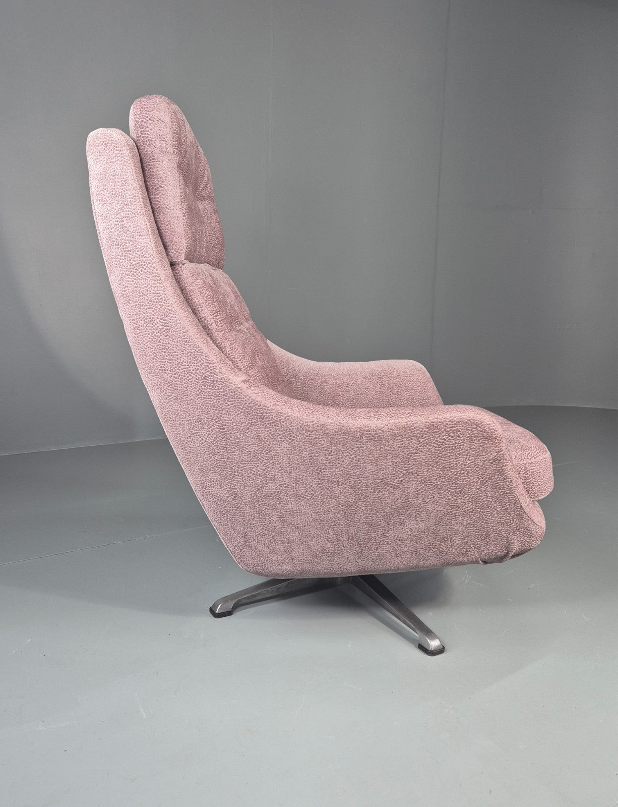Vintage Mid Century Swivel Bucket Chair Danish 1970s New Upholstery EB11819 MSWI4