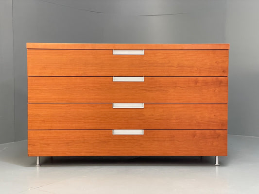 Vintage Cherry Chest Of Drawers Aluminium Details 1980s Design EB9809 MWOO - UKDK FURNITURE