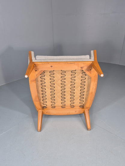 Vintage MIdcentury Lounge Chair 1950s Sweden Retro Grey Wool Beech EB11095 MNOR6