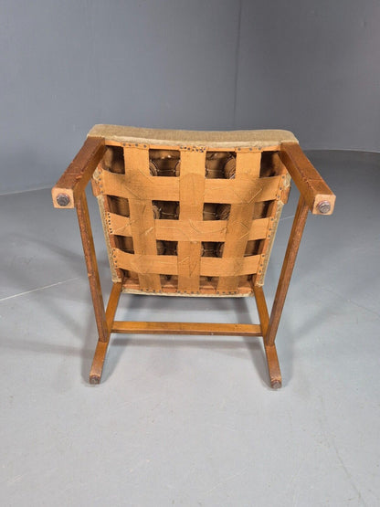 Vintage Danish Oak And Light Green Velour Elbow Chair EB8010 VDIN - UKDK FURNITURE