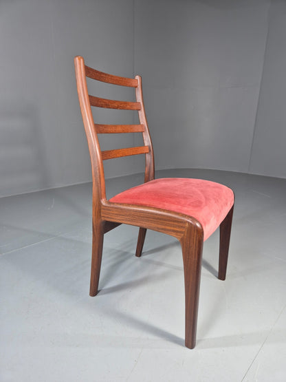 Vintage G Plan Dining Chair 1970s Pink Velour Teak Retro MCM  EB11649 VDIN4
