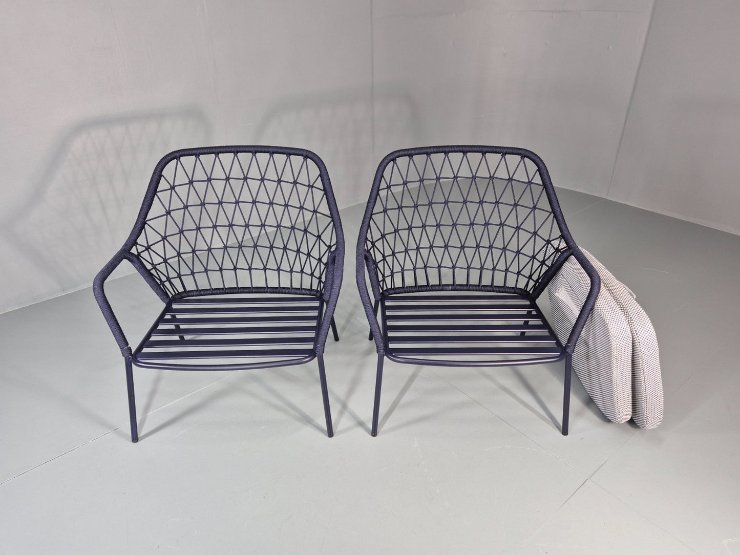 2 Pedrali Panarea 3679 Chairs Blue and Grey Modern Design EB11429 MNOR6