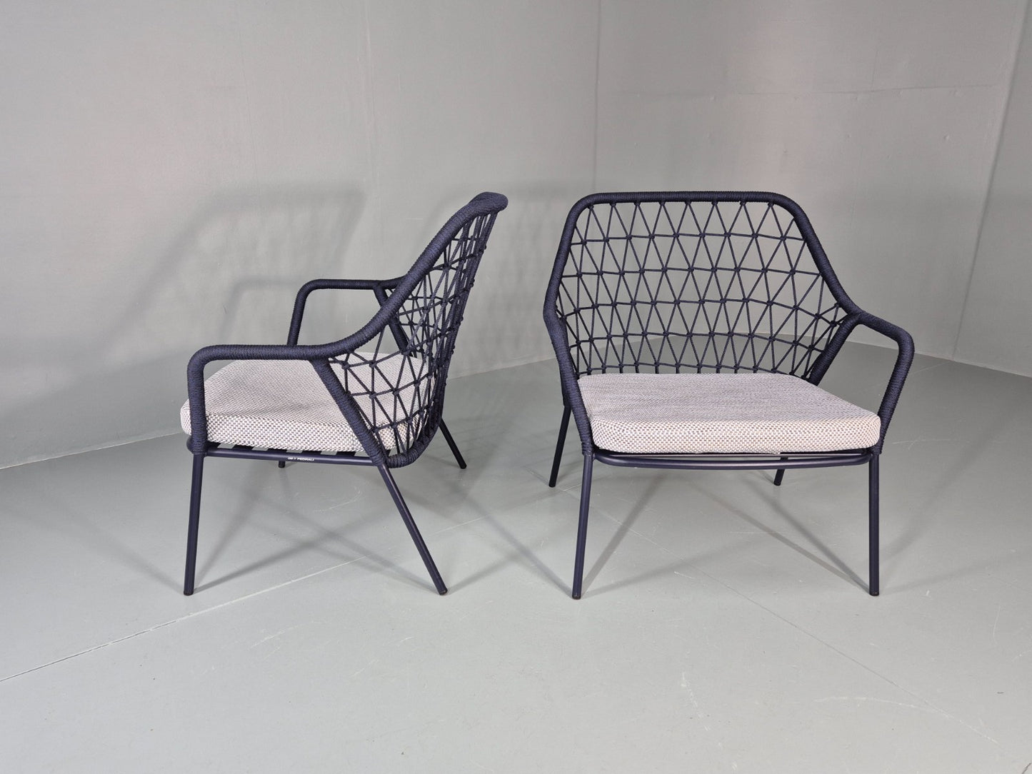 2 Pedrali Panarea 3679 Chairs Blue and Grey Modern Design EB11429 MNOR9