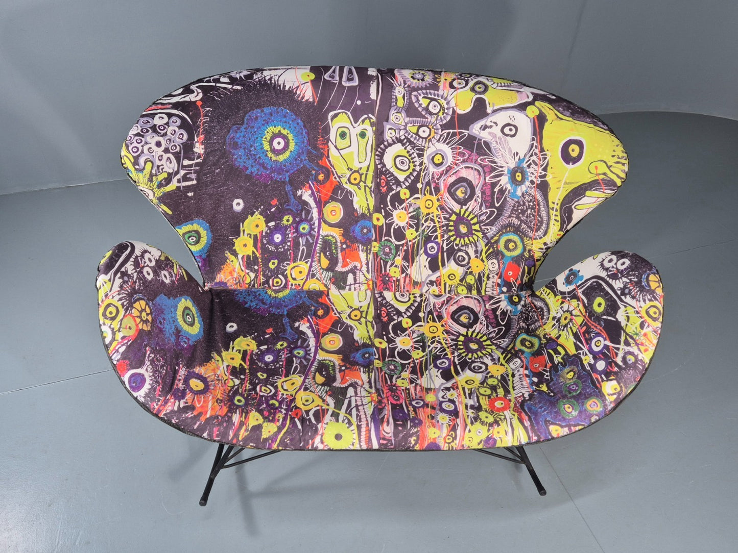 2 Seater Rocking Sofa by Sinnerup Denmark Abstract Colourful Cover EB11369 M2SS1