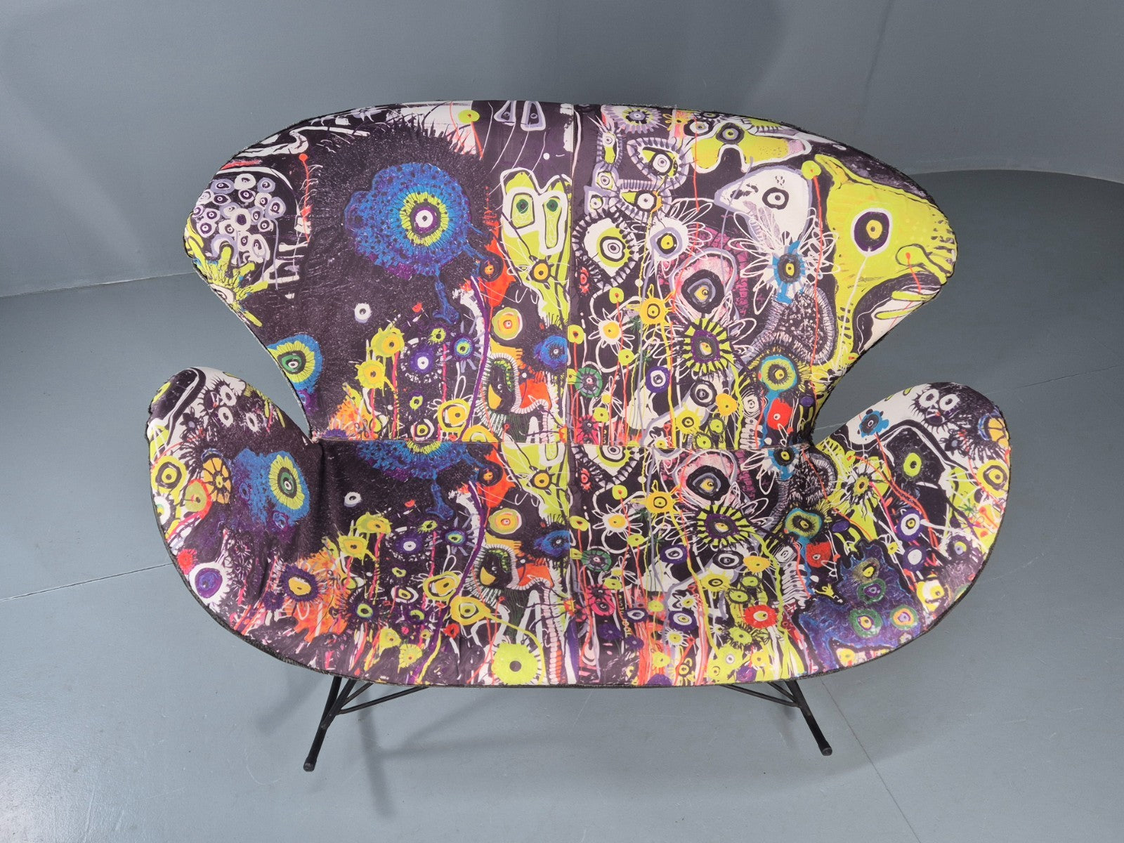 2 Seater Rocking Sofa by Sinnerup Denmark Abstract Colourful Cover EB11369 M2SS1
