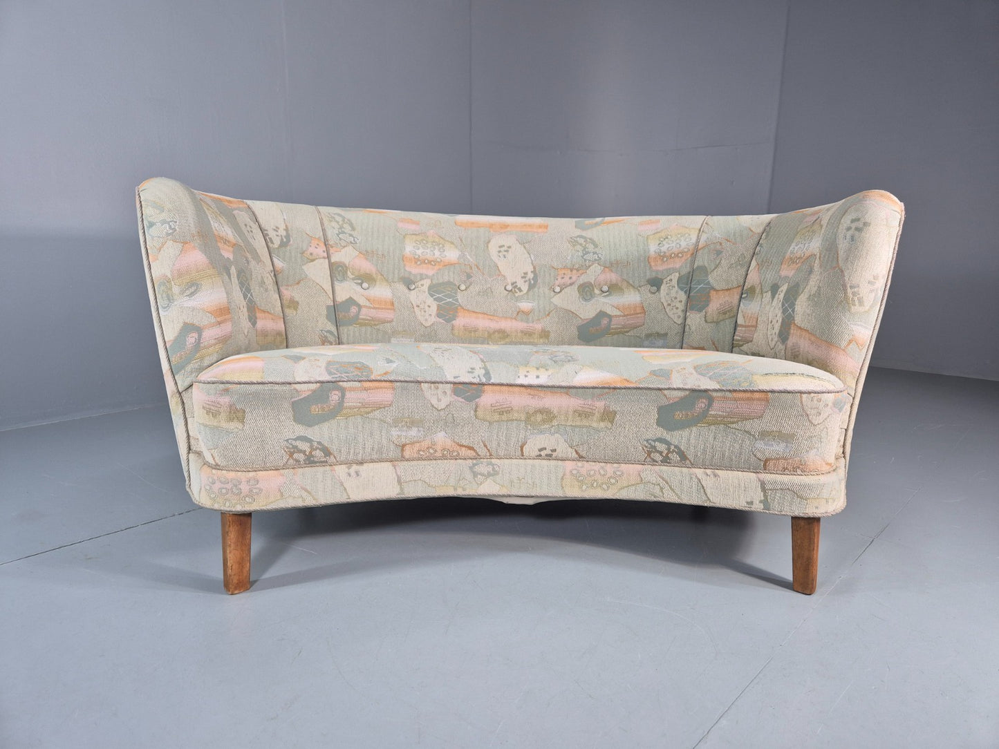 Vintage Two Seater Danish Curved Banana Sofa 1930s Art Deco Retro EB10792 M2SS3