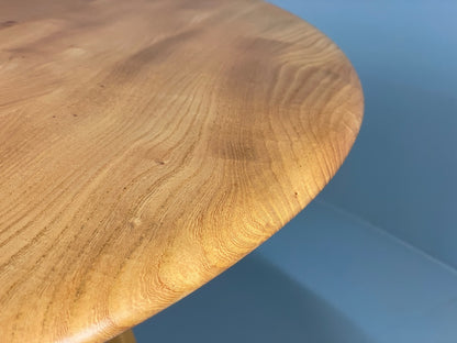 Vintage Ercol Circular Table Drop-Leaf Solid Blond Elm 1960s EB11053 MWOO10