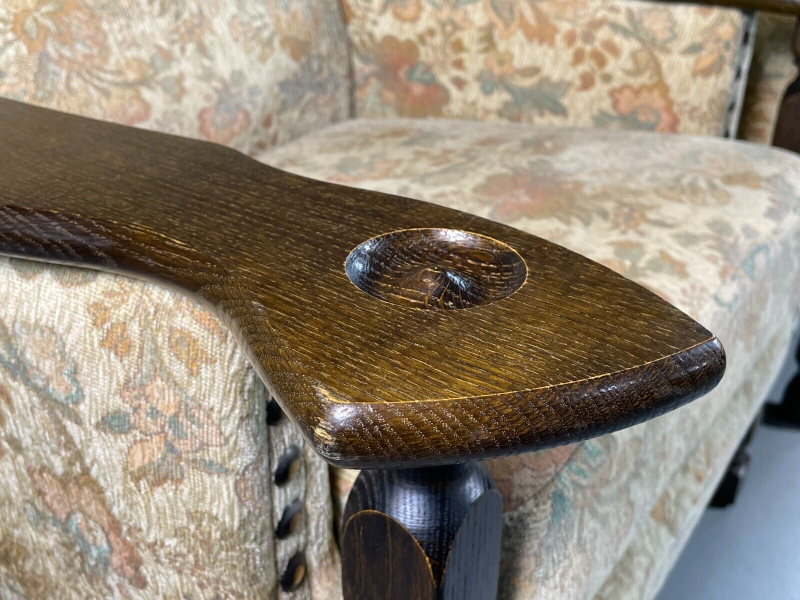 2 Vintage Danish Lounge Chairs Floral Cotton Oak Frame Retro EB6690 MNOR - UKDK FURNITURE