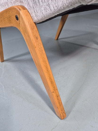 Vintage Mid Century Lounge Chair Swedish 1960s Design Reupholstered EB11670 MNOR8