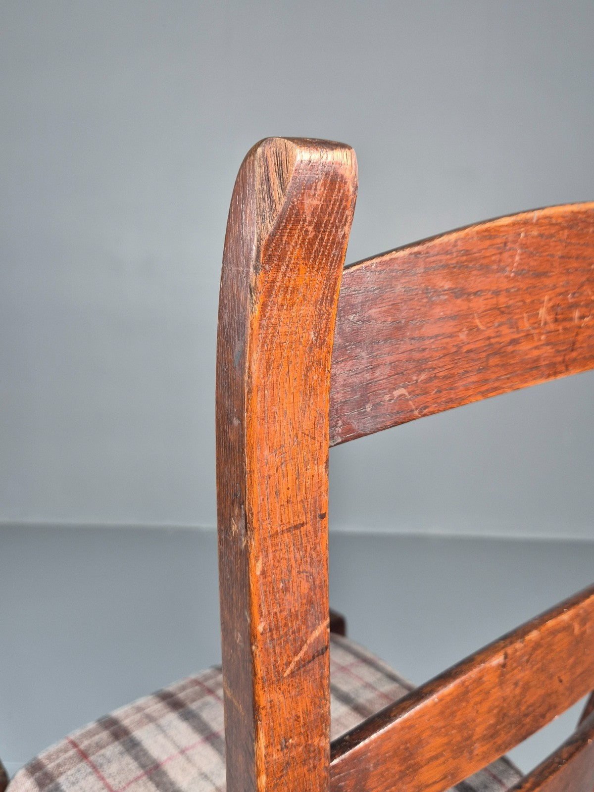 5 Hardwood Dining Chairs Modern Shaker Style Tartan Seats  EB11173 VDIN13