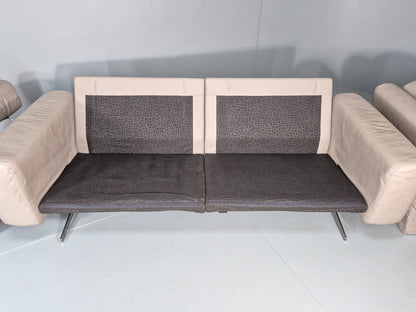 Stressless Stella 3 Seat Settee In Grey Leather Modern Ekornes EB11476 M3ss9