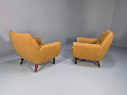 2 Vintage Danish 1960s Lounge Chairs Thams Reupholstery 1960s MCM EB9561 MNOR - UKDK FURNITURE