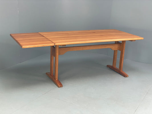 Vintage Danish Pine Dining Table Extending Mogensen Shaker Style EB9434 MWOO - UKDK FURNITURE