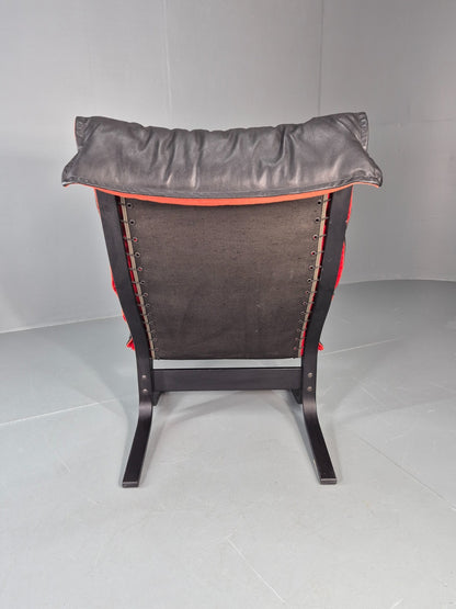 Mid Century Siesta Lounge Chair 1980s Vintage Norway Westnofa Retro EB9907 MBEN3