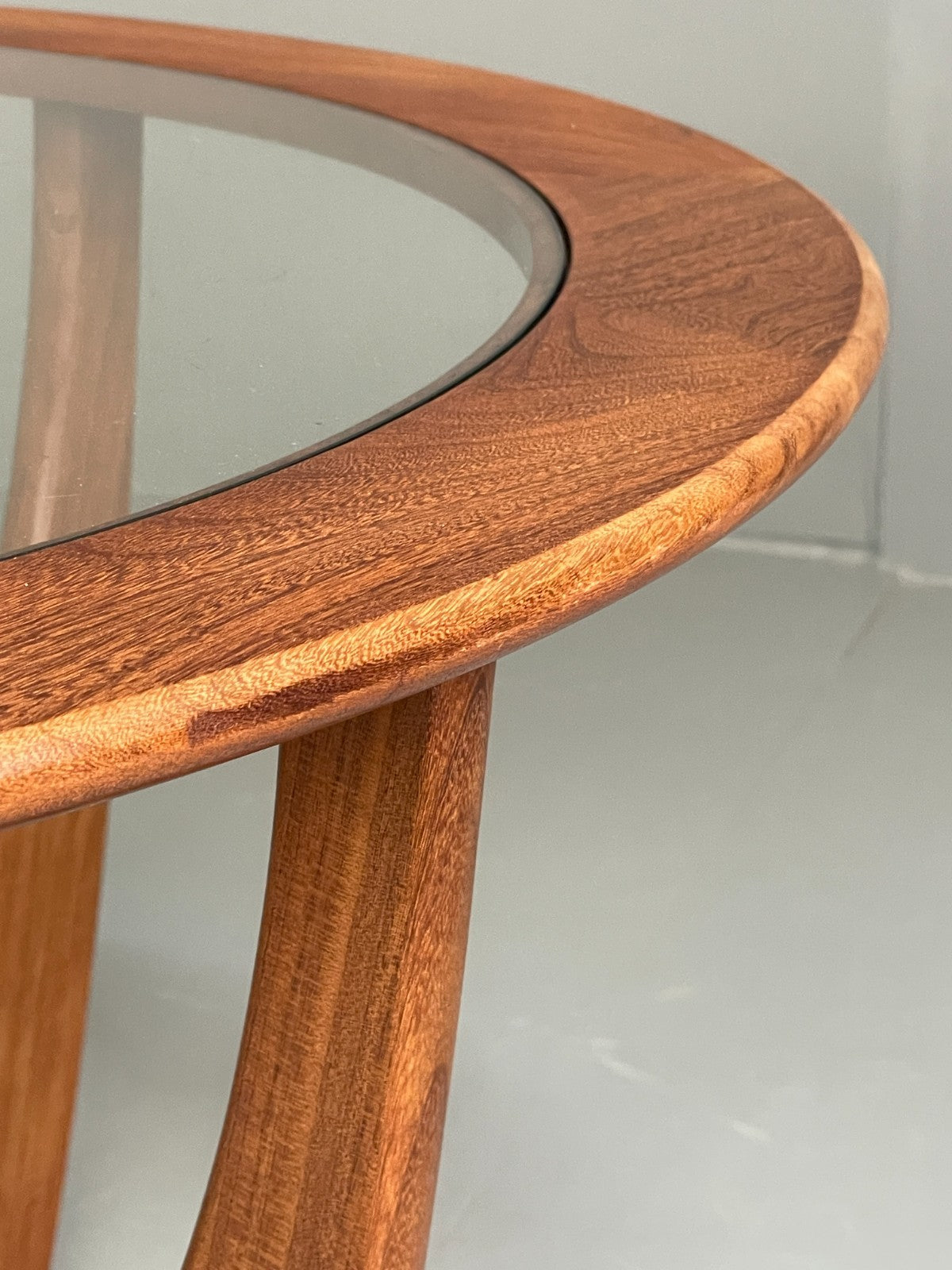 G Plan Astro Coffee Table Round Teak 1960s Mid Century Vintage Glass Top EB1169214