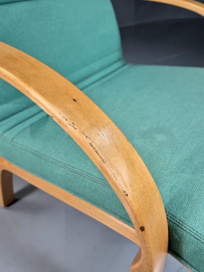 Vintage Danish Lounge Chair Mint Wool Bentwood 1980s Retro EB7217 MBEN7