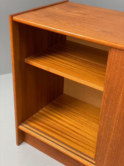 Vintage 1970s Teak Cabinet Danish Design Shelving Retro Handles EB11044 MWOO11