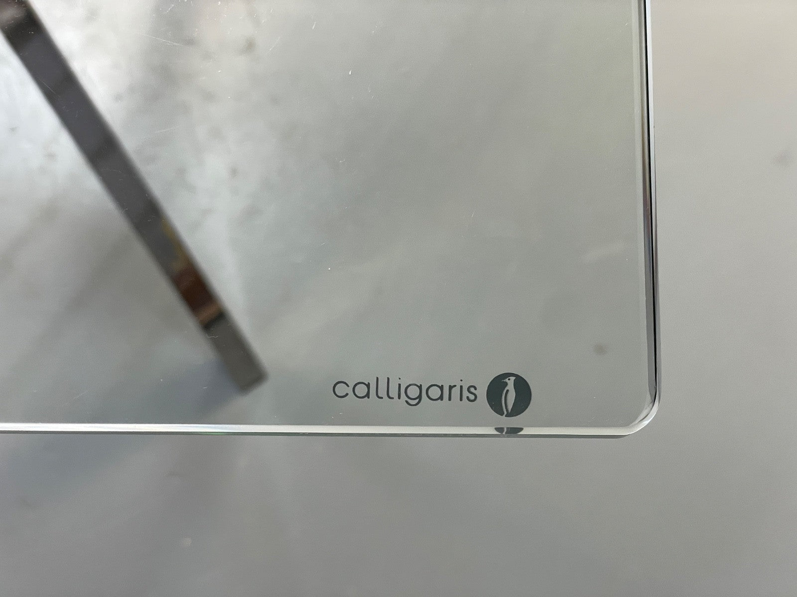 Glass & Chrome Dining Table By Calligaris Modern Minimal Design EB10357 MWOO3
