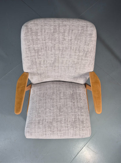 Vintage Mid Century Lounge Chair Swedish 1960s Design Reupholstered EB11670 MNOR10