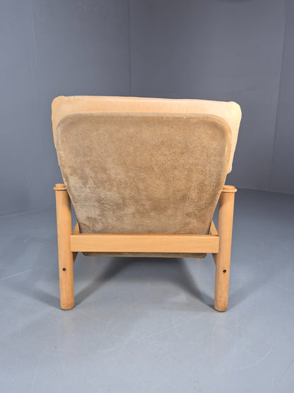 Vintage Nubuck Leather Lounge Chair Ebbe Gehl Danish Mid Century EB9301 MNOR - UKDK FURNITURE