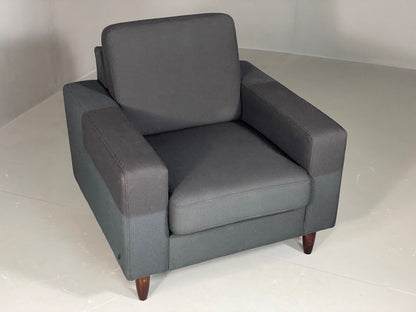 Vintage Danish Lounge Chair by Hurup Slate Grey Fabric Retro MCM EB6116 MNOR - UKDK FURNITURE