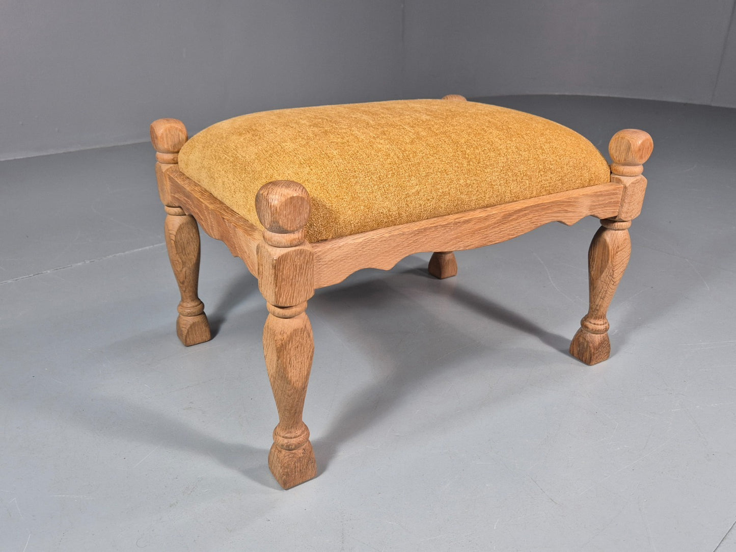 Henning Kjearnulf Style Footstool 1970s Retro Danish Oak EB10983 MFOO0