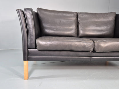 Vintage Danish Two Seater Leather Sofa Quality Feather Filled Retro EB11643 M2SS2