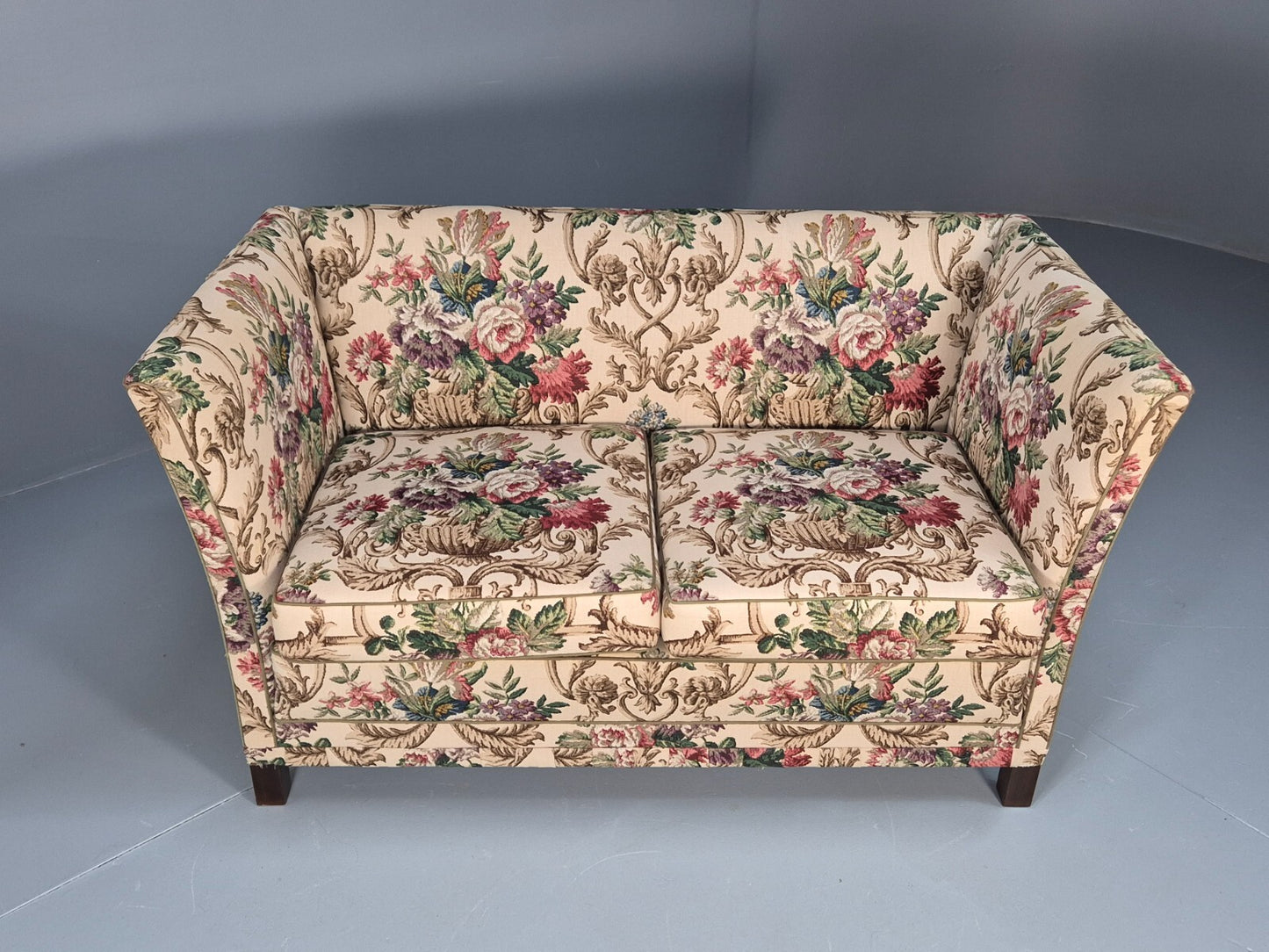 Vintage 1940s Danish 2 Seat Sofa Classical Floral Upholstery EB9659 V2SS - UKDK FURNITURE